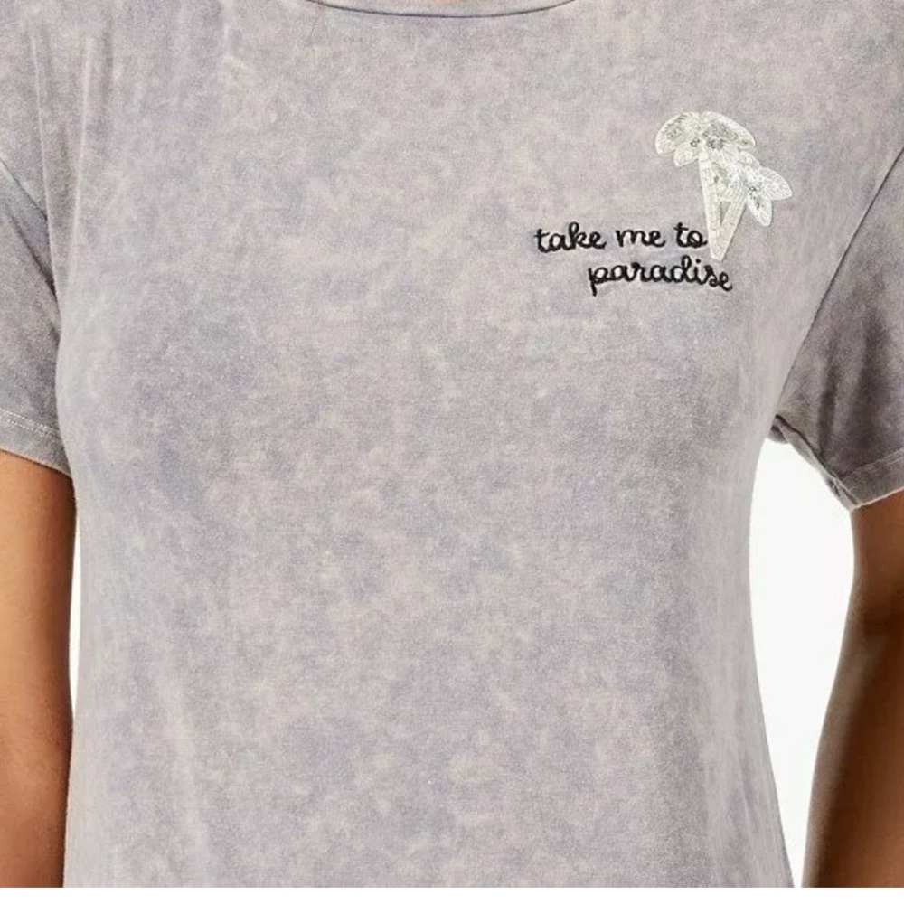 🔥TRUE VINTAGE🔥Take Me To Paradise Gray T-Shirt XS NWT - Picture 4 of 5